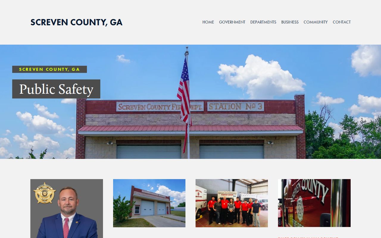 Screven County public safety and emergency contacts for courthouse planning