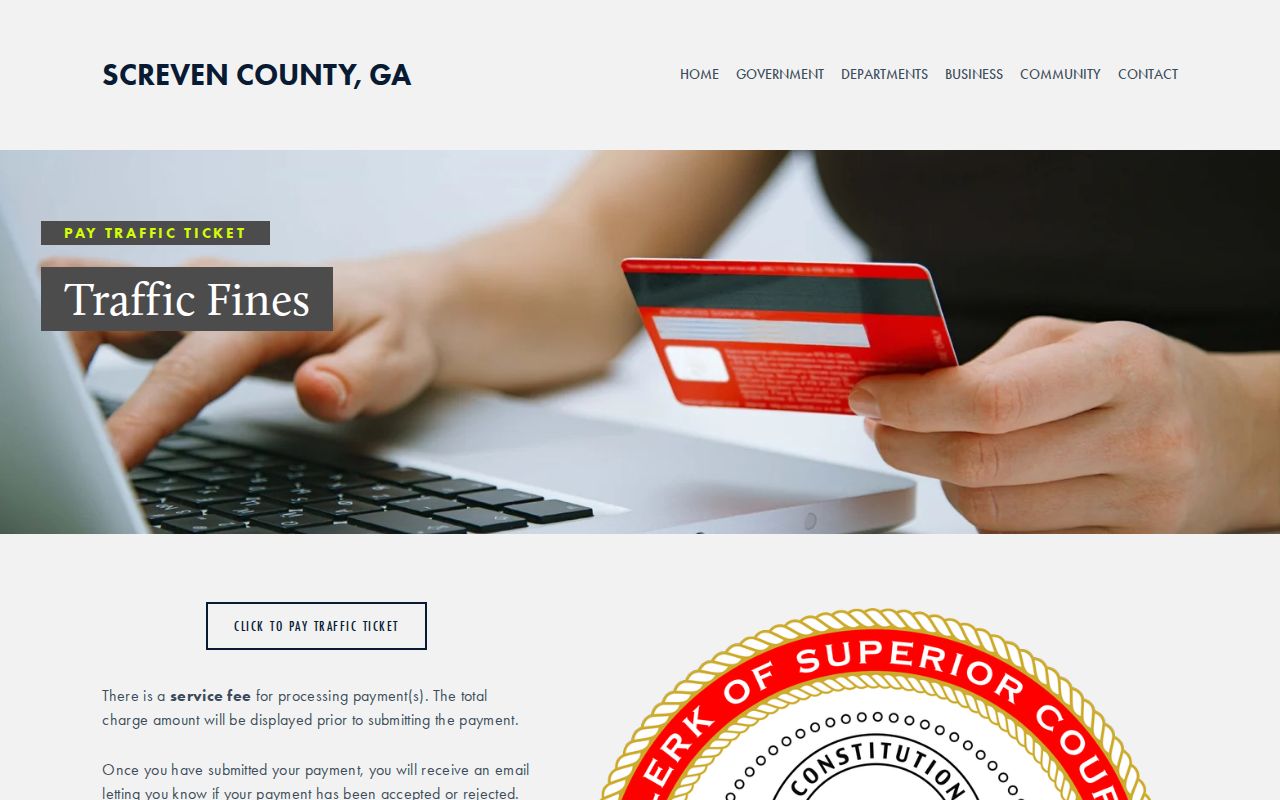 Screven County outstanding warrant clerk and citation route