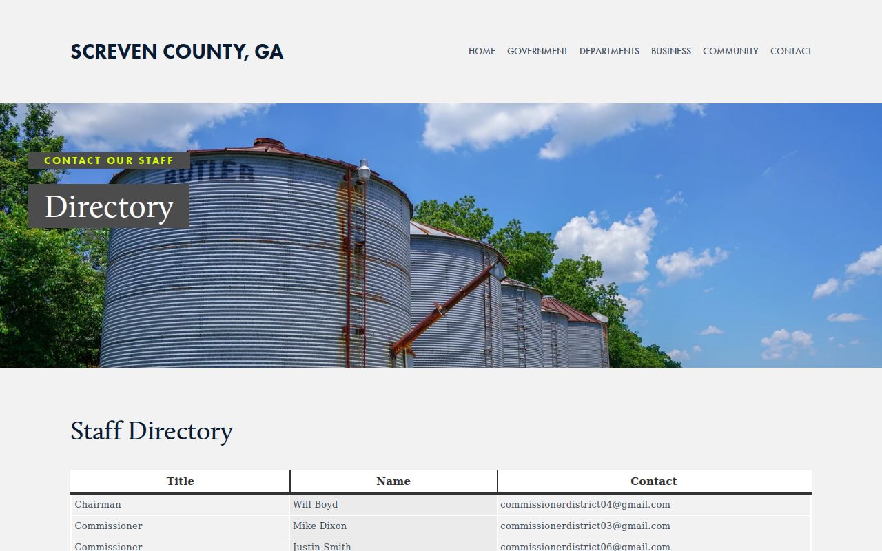 Screven County outstanding warrant public office contacts